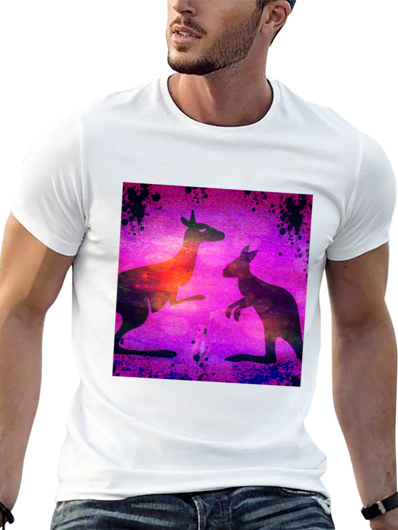 Black Kangaroo Galaxy T-Shirt view 13