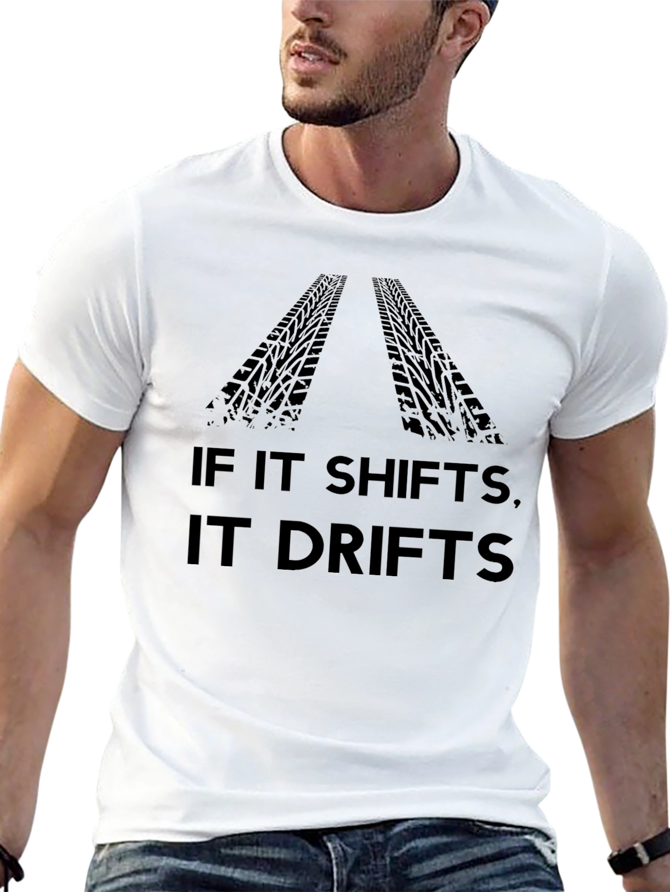 Black If It Shifts, It Drifts Black T-Shirt view 13