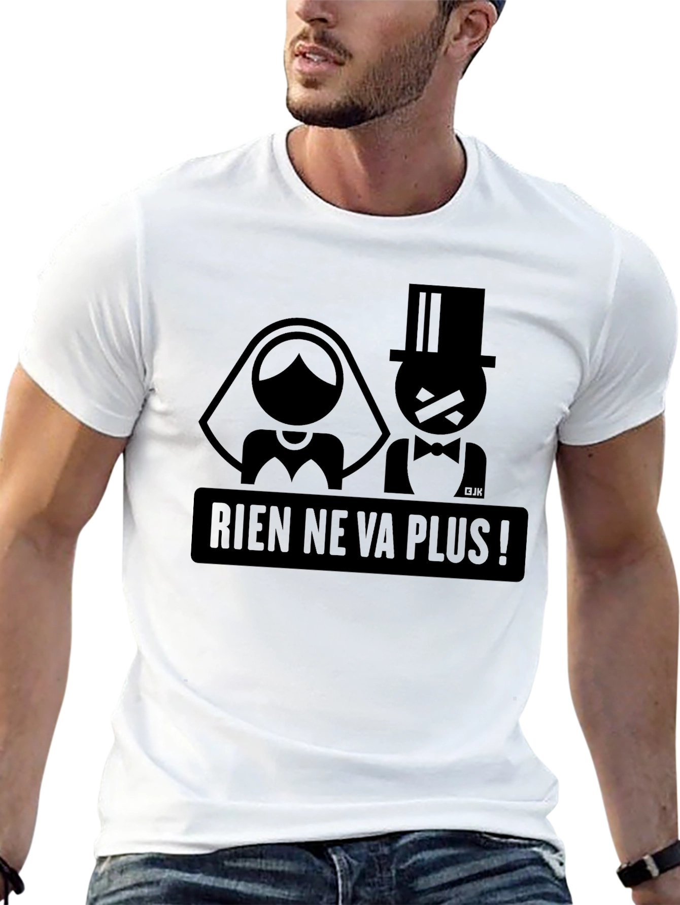 Black Rien Ne Va Plus Funny Wedding Graphic T-Shirt view 13