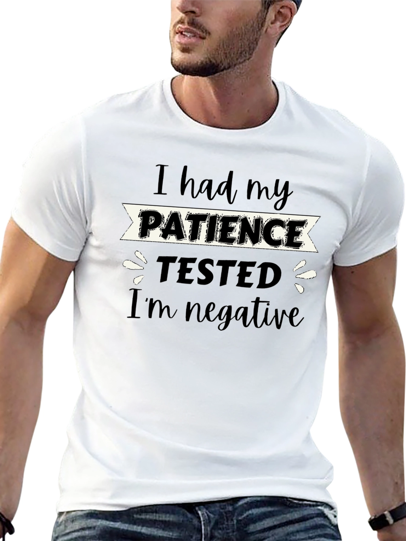 Black I Had My Patience Tested Funny Graphic T-Shirt view 13