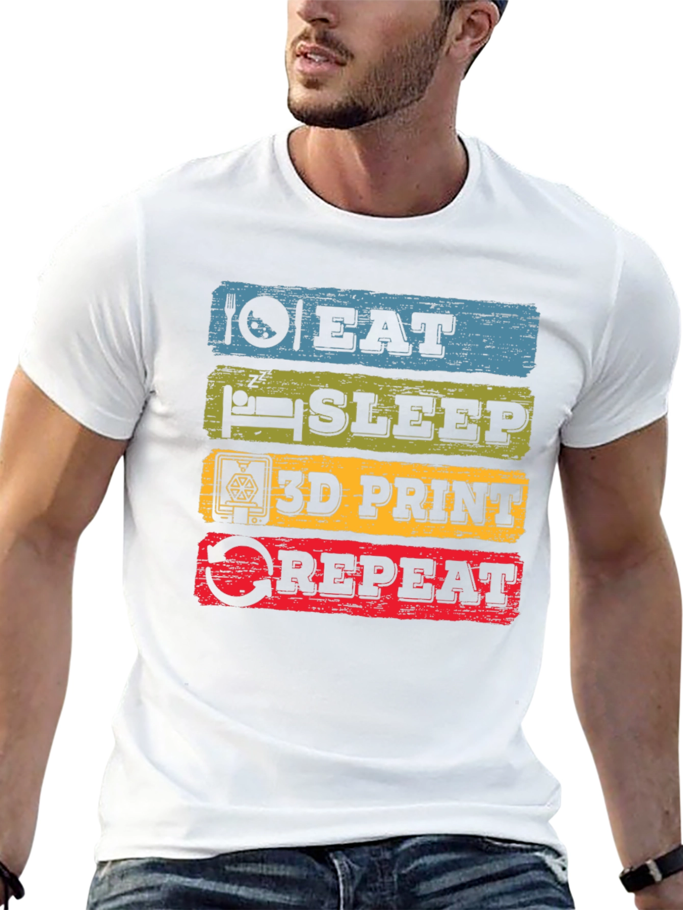 Eat Sleep 3D Print Repeat T-Shirt - 13