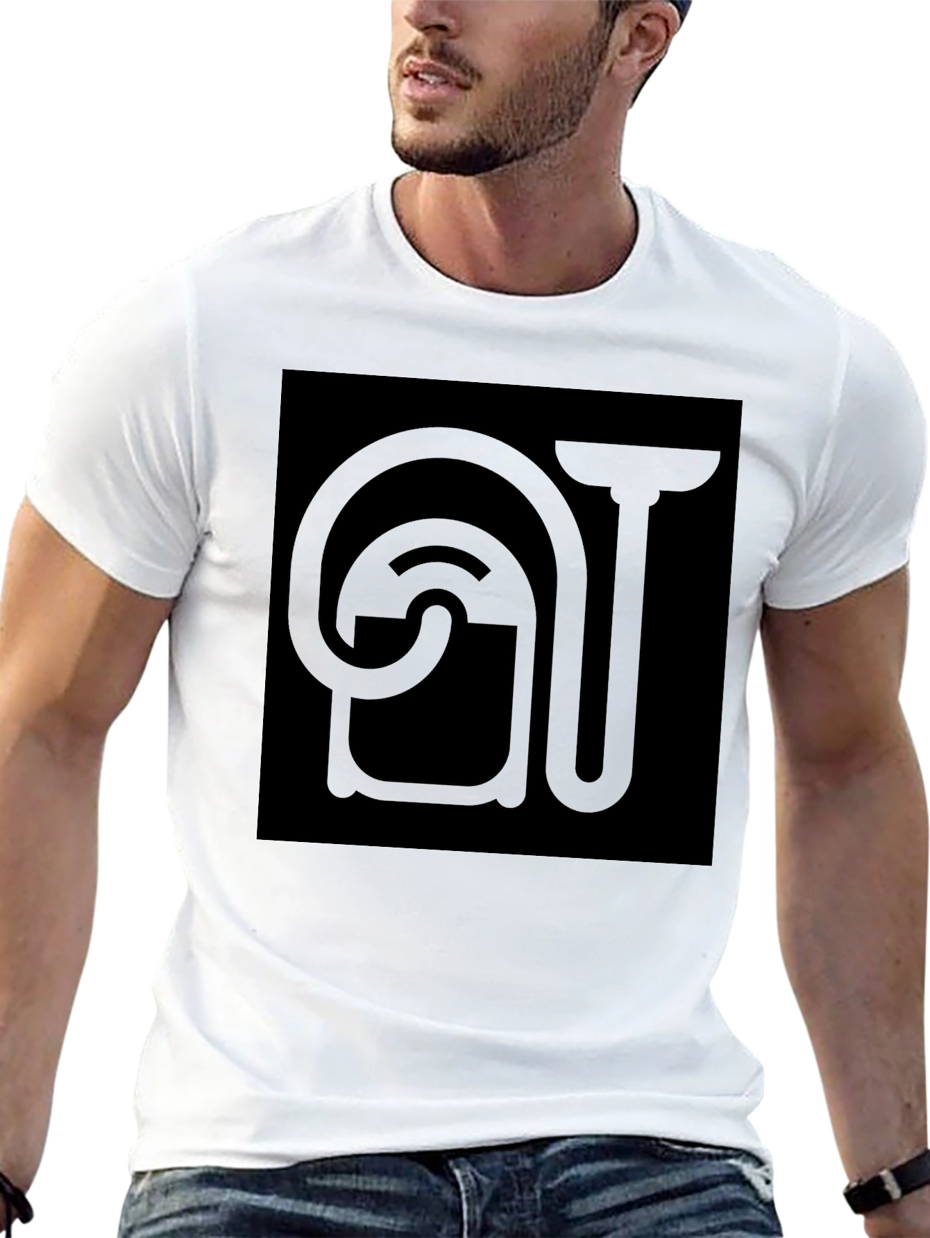 Black Minimalist Black Graphic Tee - Toilet Paper Design view 13