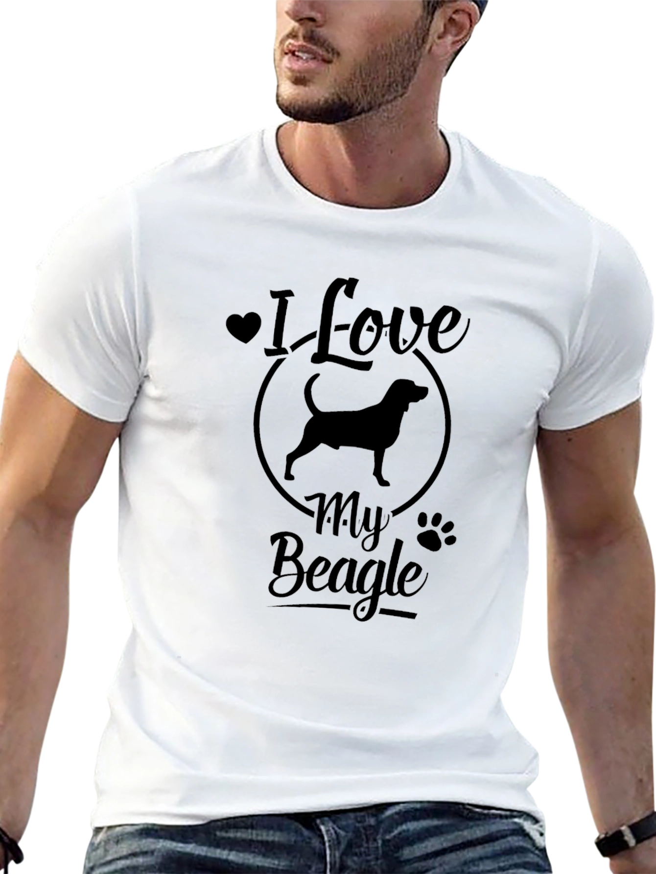 Black I Love My Beagle Black T-Shirt view 13