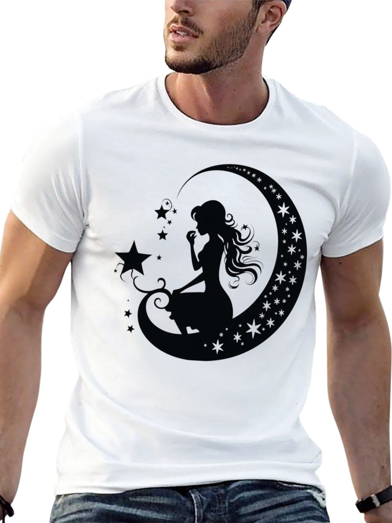 Black Moon Goddess Black T-Shirt view 13