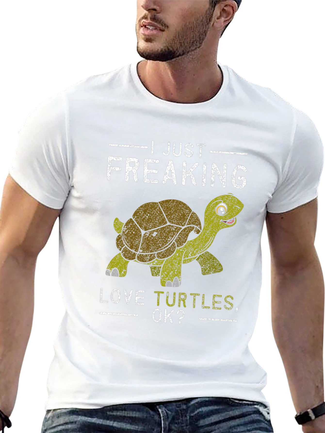 Black I Just Freaking Love Turtles, OK? T-Shirt view 13