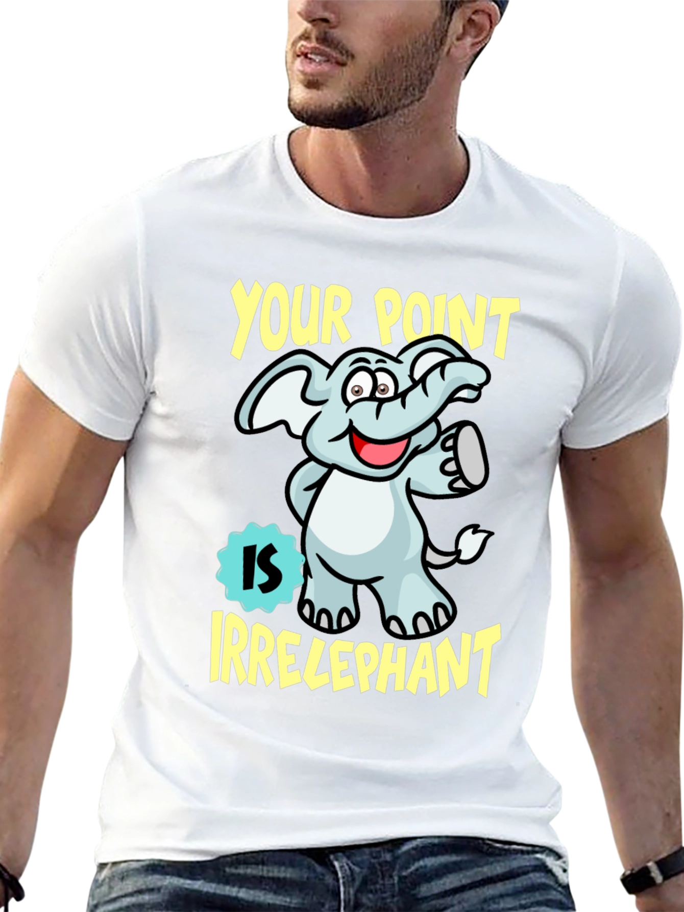 Black Irrelephant Funny Graphic Tee view 13