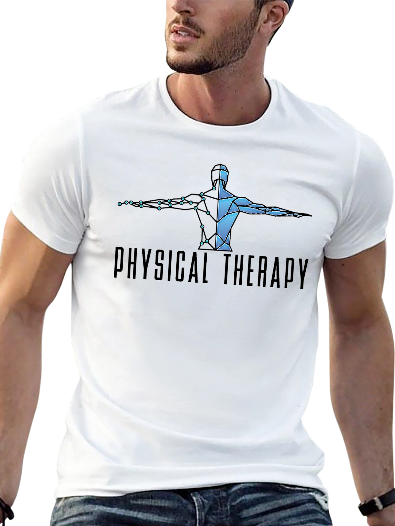 Black Physical Therapy T-Shirt - Anatomical Design view 13