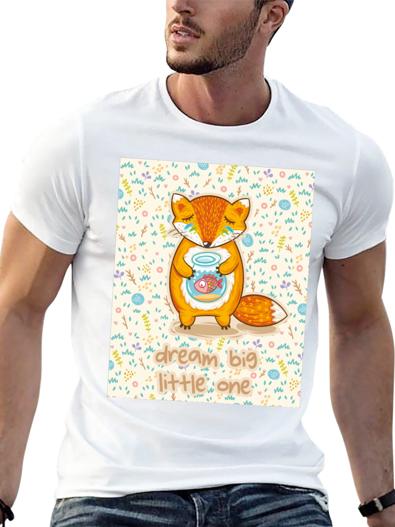 Black Dream Big Little One Fox Graphic Tee view 13
