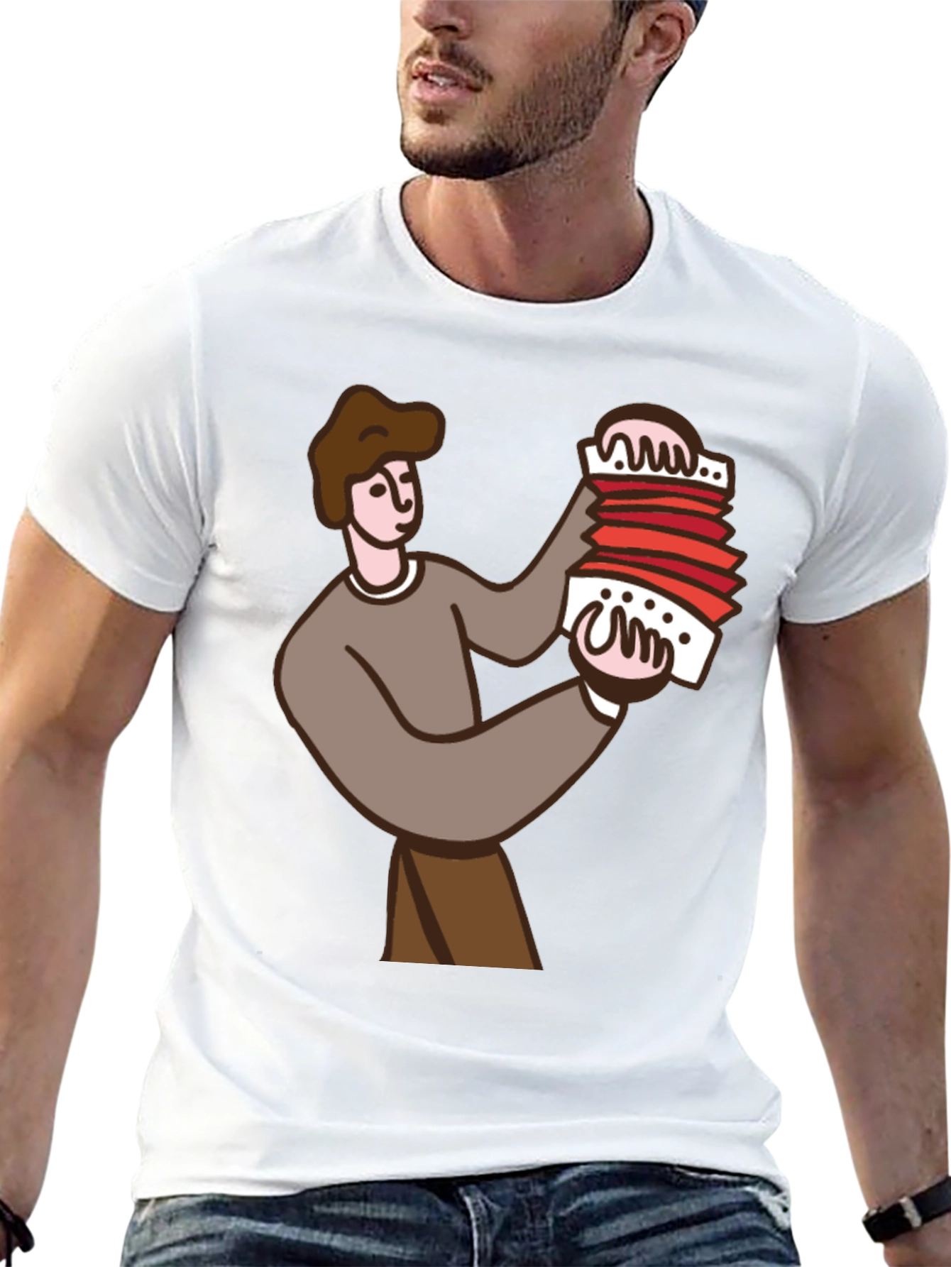 Black Accordion Player Graphic Tee - Black view 13