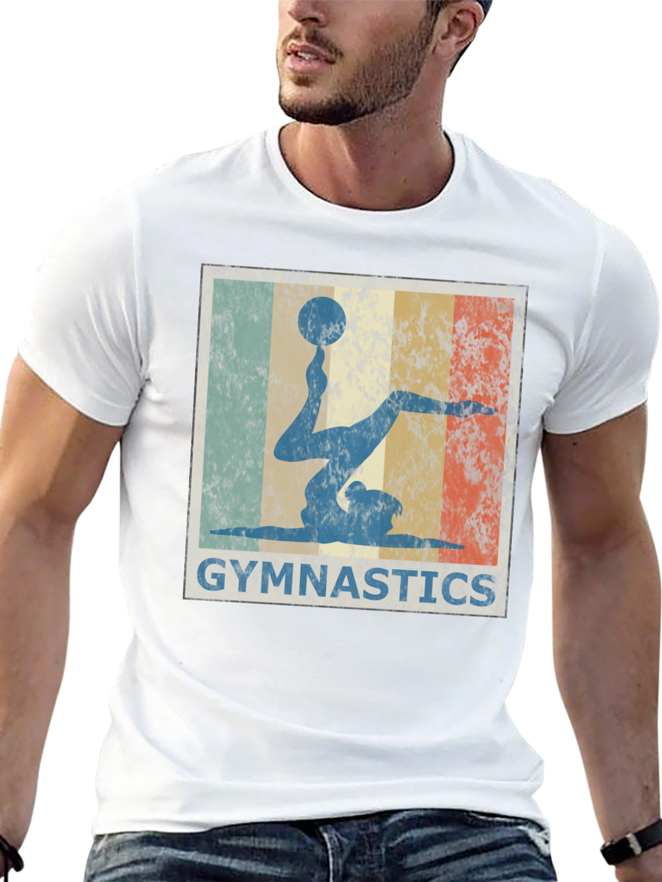 Black Vintage Gymnastics T-Shirt - Retro Gymnast Design view 13
