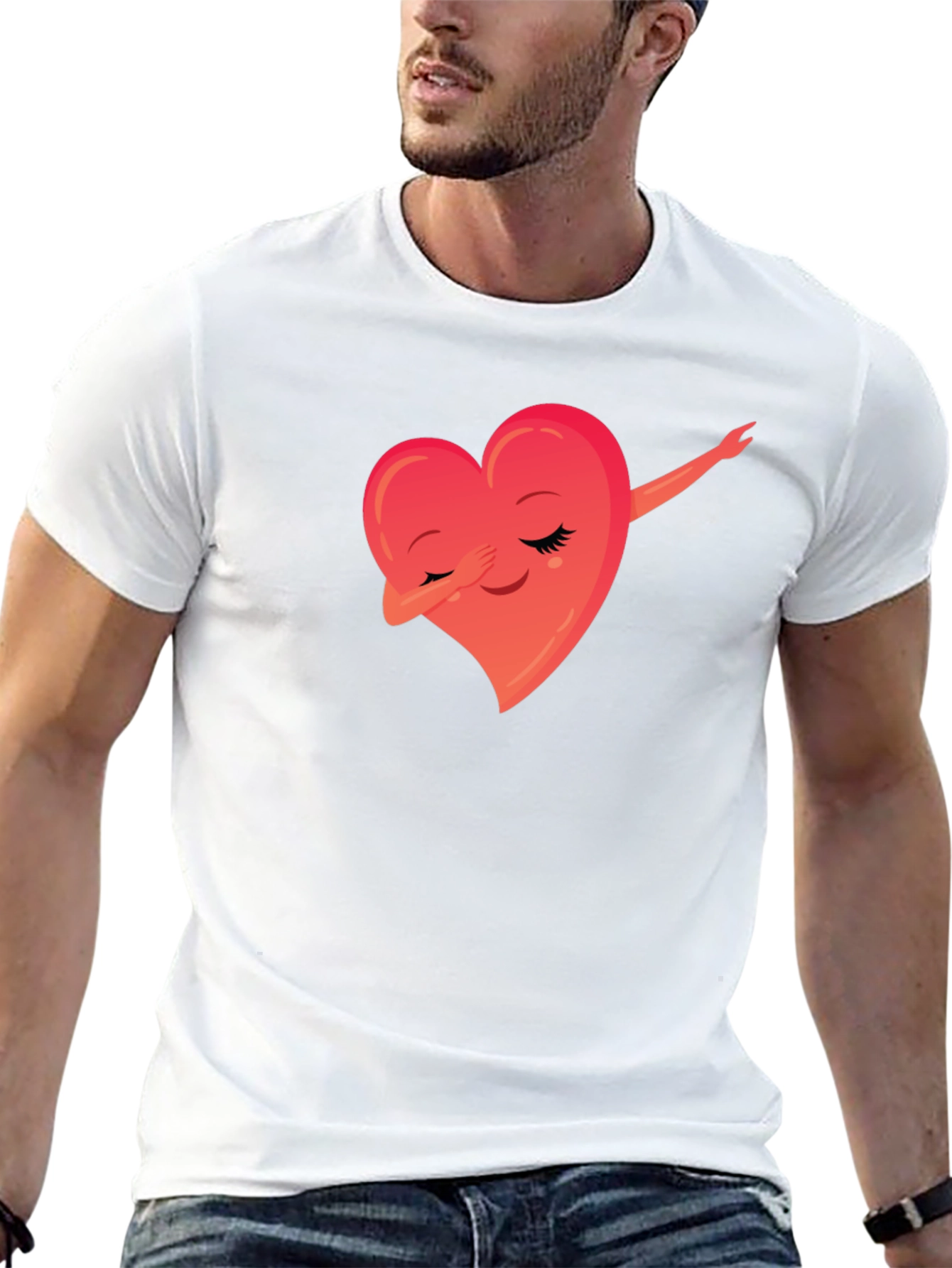 Black Dabbing Heart Graphic Tee - Soft & Stylish view 13
