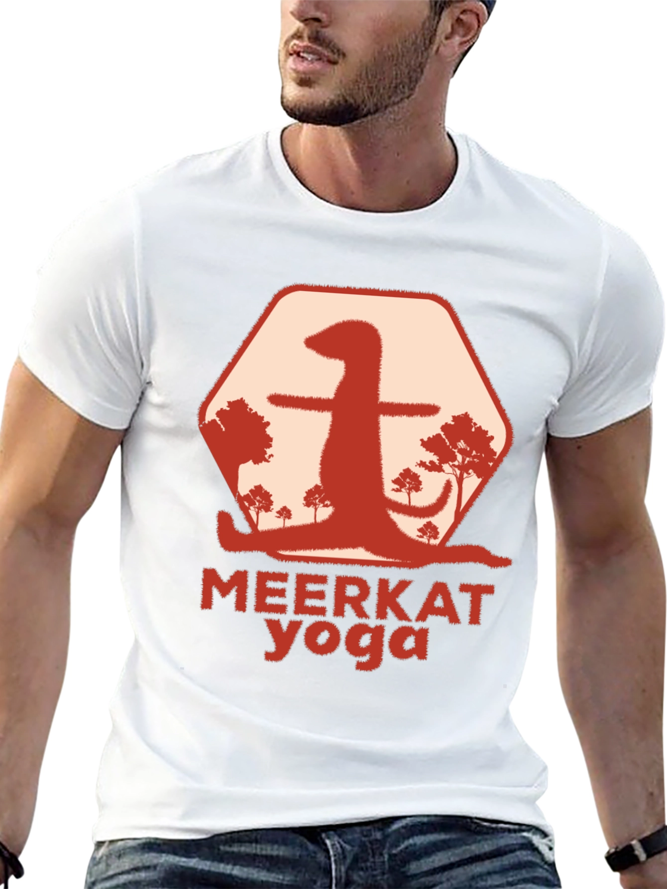 Black Meerkat Yoga Graphic T-Shirt - Unique Animal Design view 13