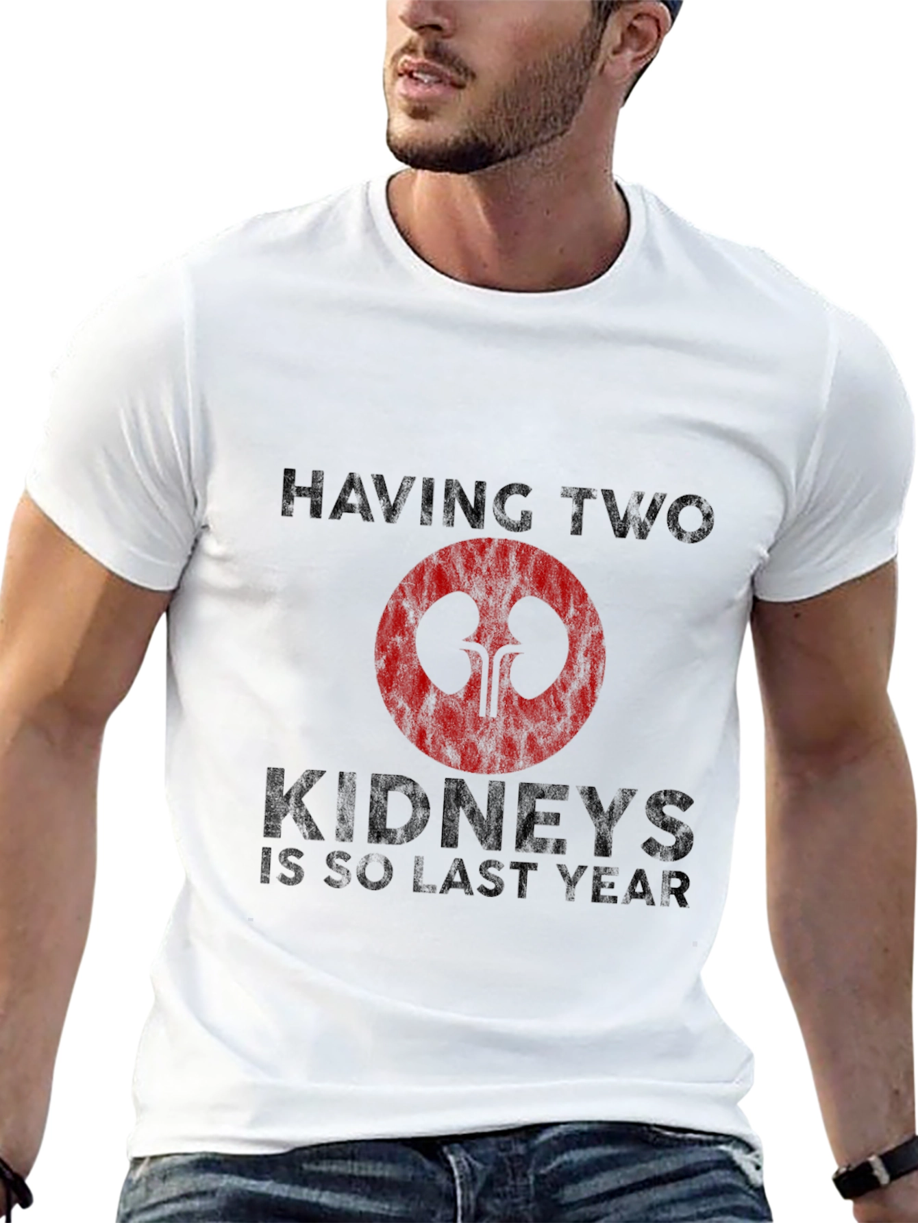 Black Funny Kidney Humor T-Shirt - One Kidney Is So Last Year view 13