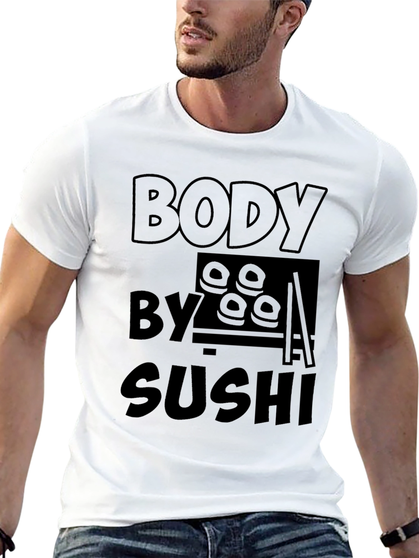 Black Body By Sushi - Funny Graphic T-Shirt view 13