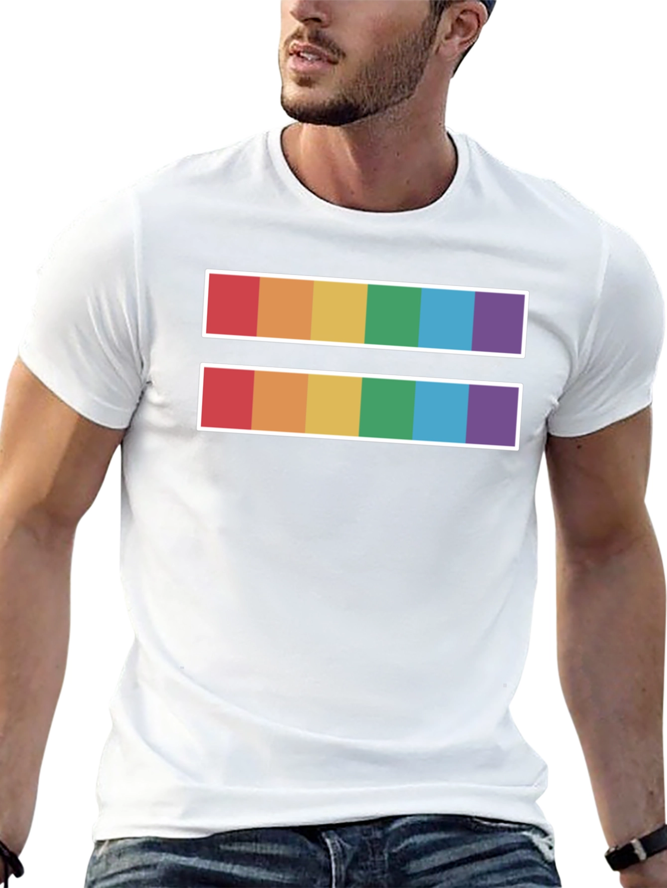 Black Equality Pride T-Shirt - Rainbow Symbol view 13