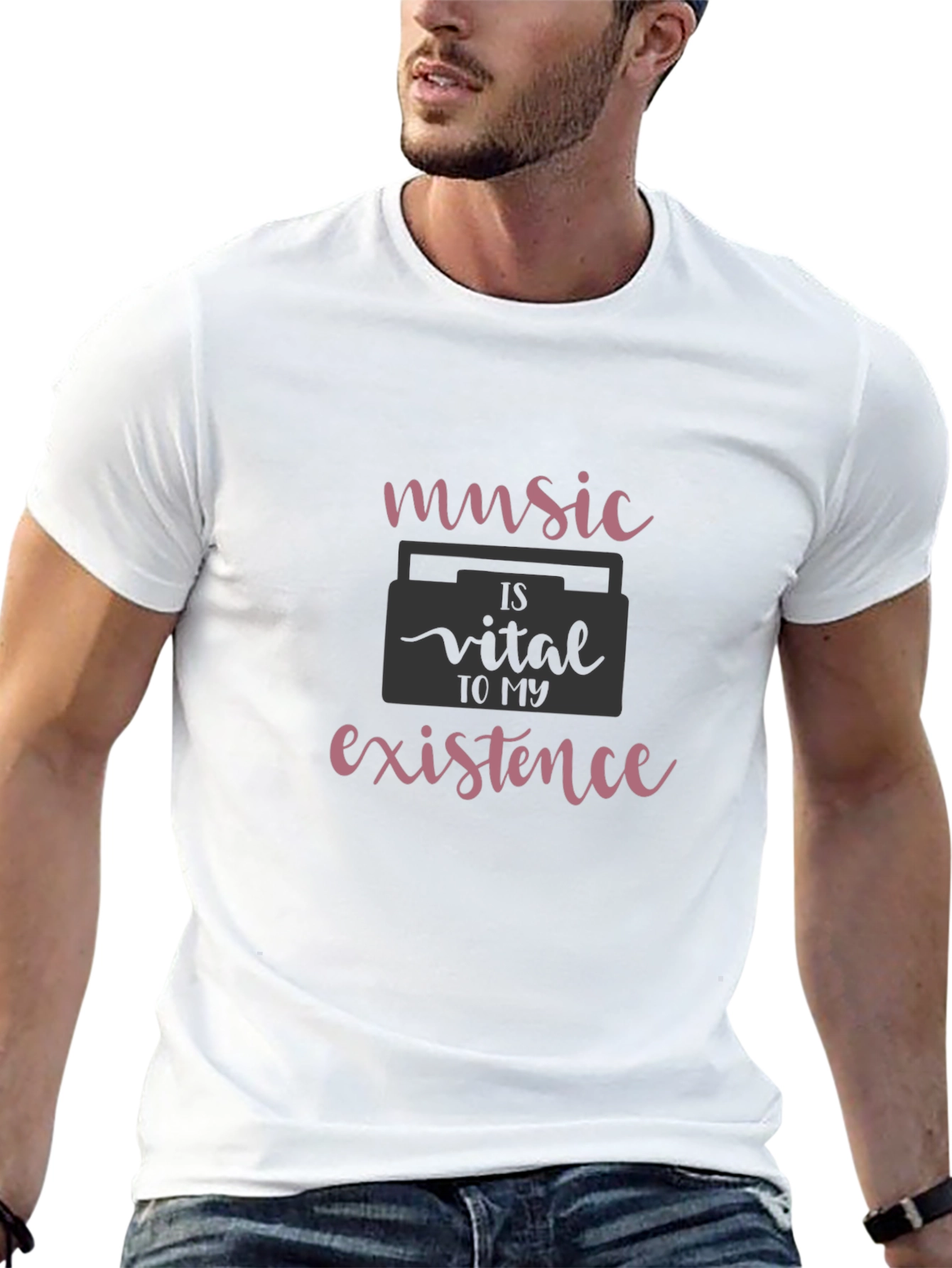 Music is Vital T-Shirt - Soft Black Cotton Tee - 13