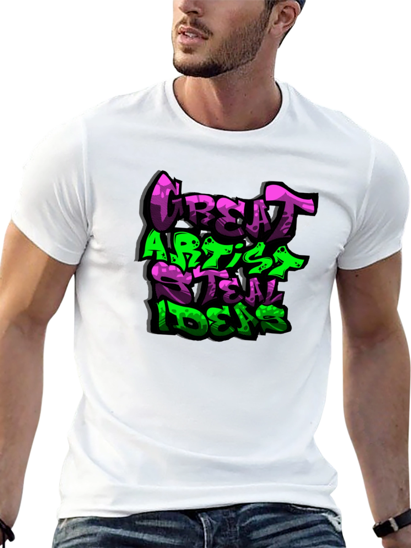 Black Great Artist Steal Ideas Graphic T-Shirt view 13