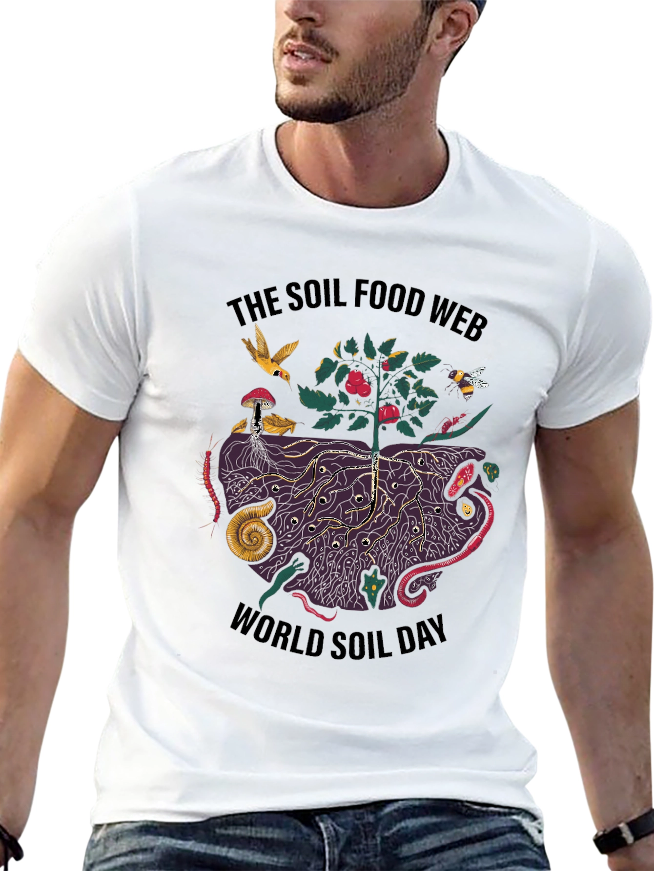 Black Soil Food Web T-Shirt - World Soil Day view 13