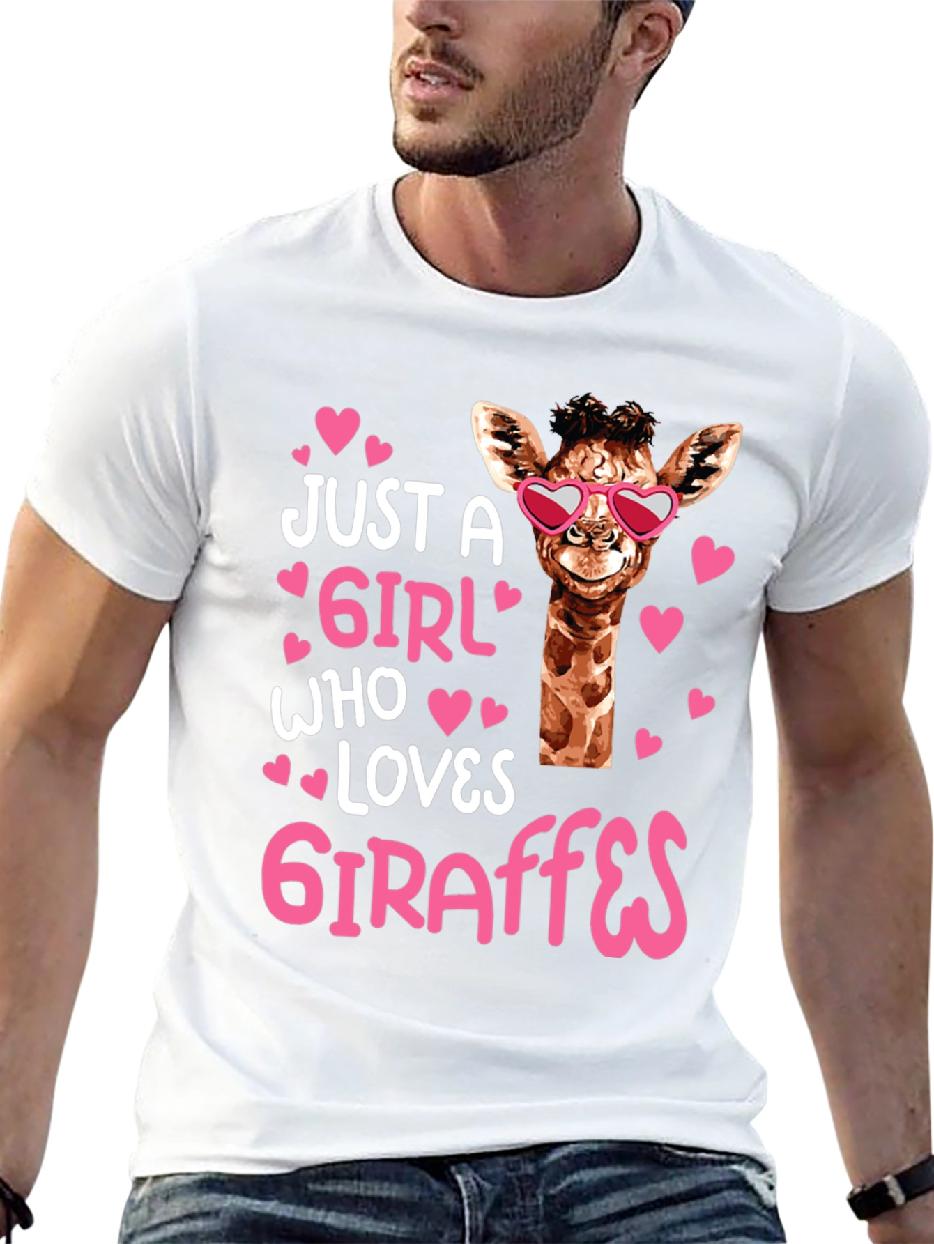 Black Just A Girl Who Loves Giraffes T-Shirt view 13