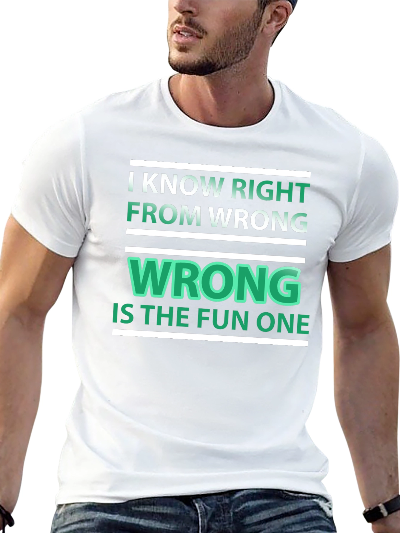 Black Funny "Wrong is the Fun One" Graphic Tee view 13