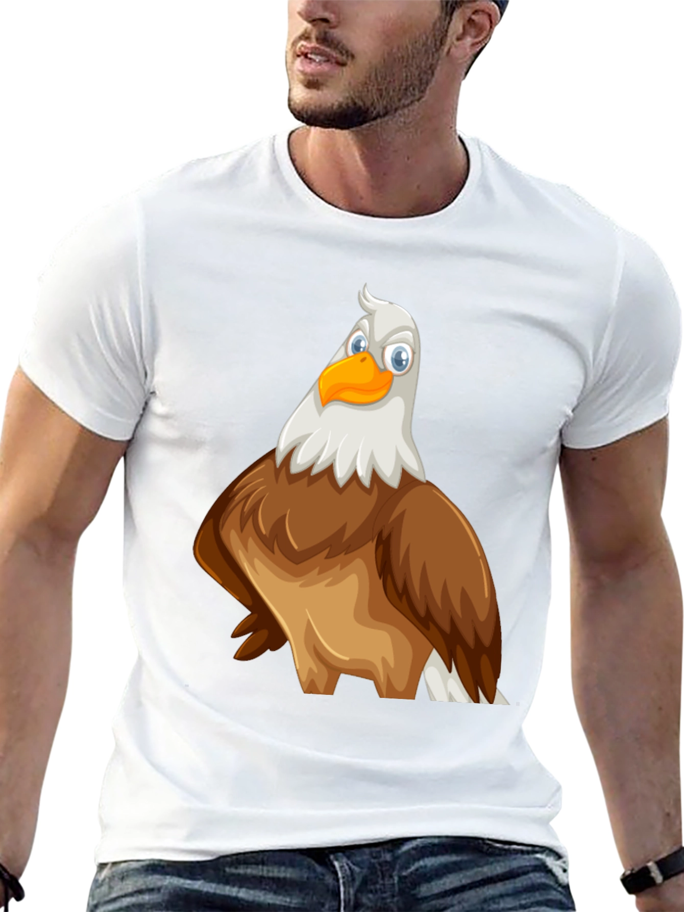 Black Eagle Cartoon Graphic Print Tee view 13