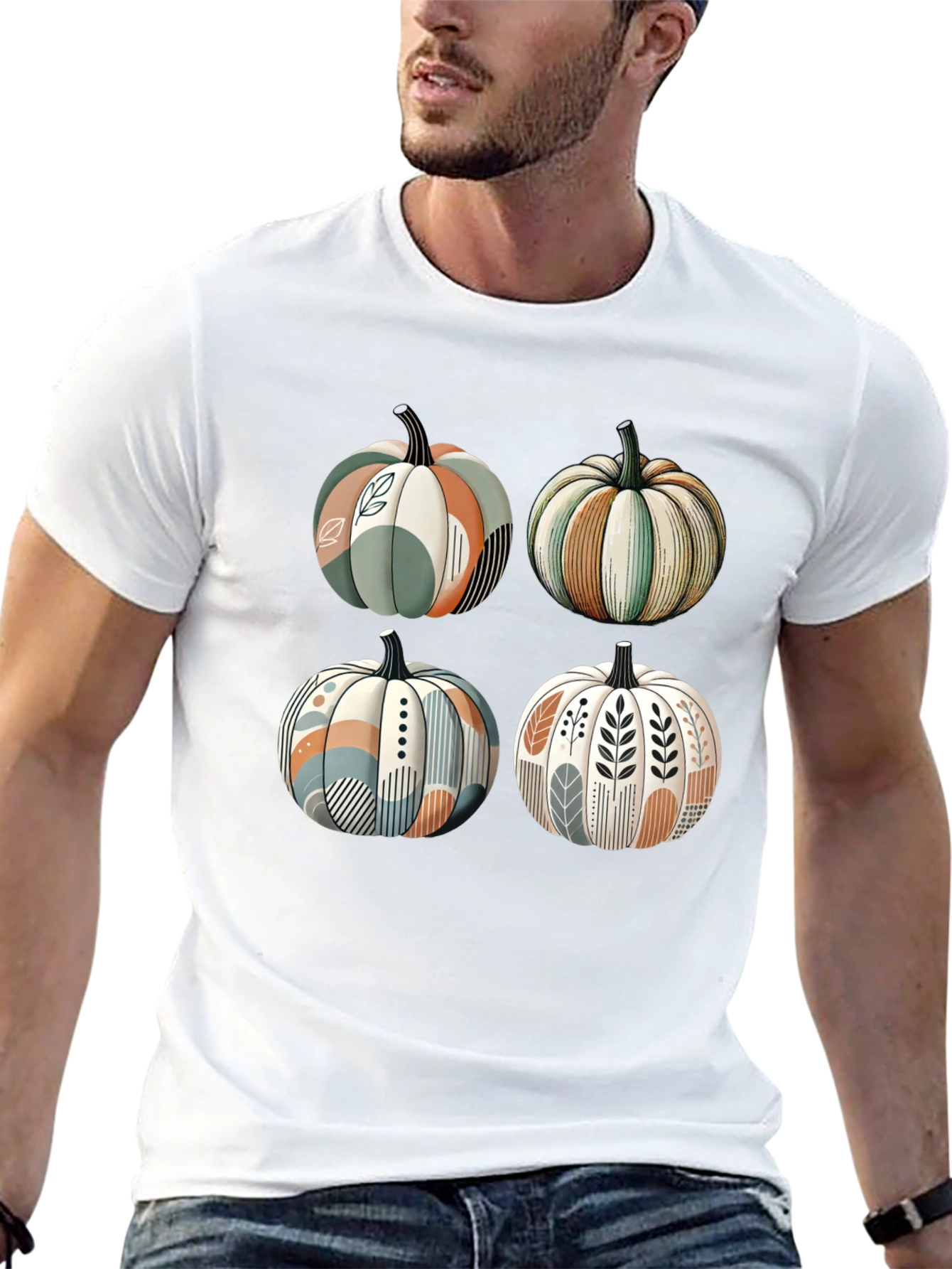 Black Trendy Pumpkin Patch T-Shirt view 13