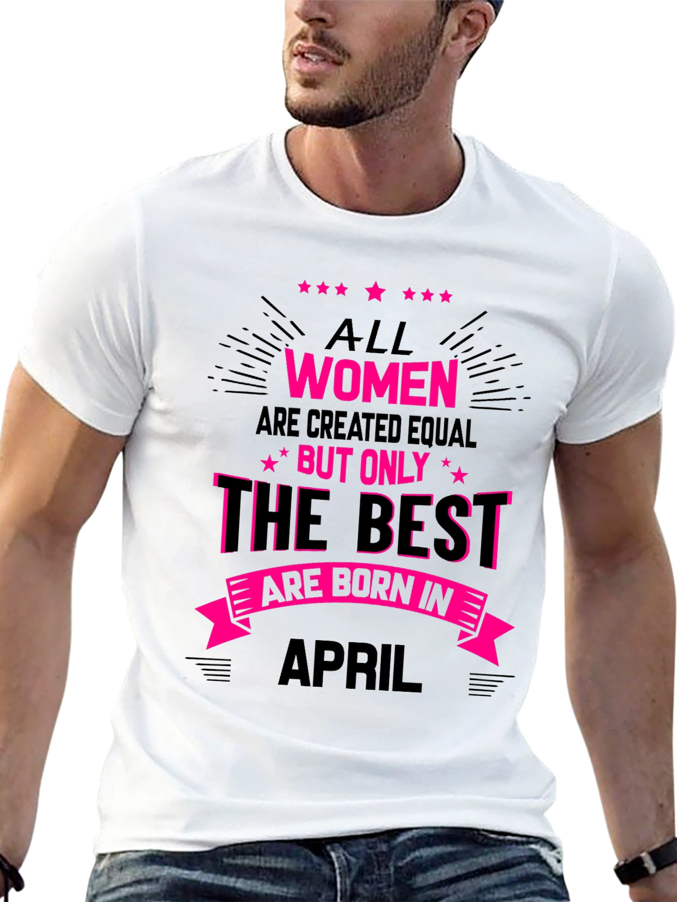 Black Best Women Born in April T-Shirt view 13