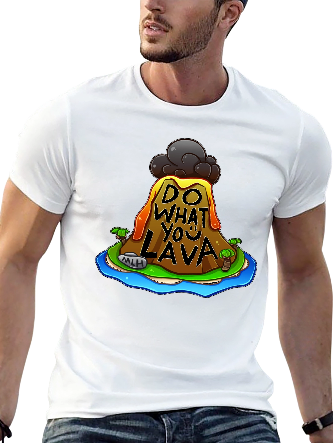Black Do What You Lava Graphic Tee - Black Cotton T-Shirt view 13
