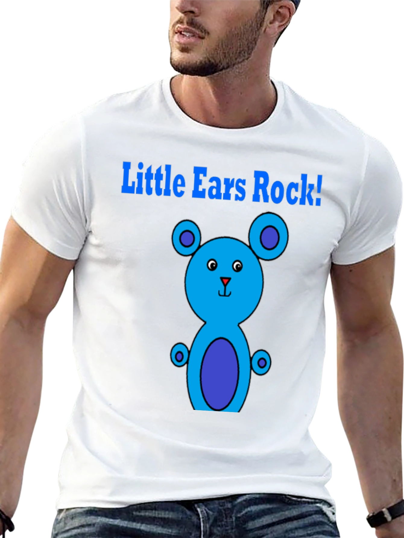 Little Ears Rock! Black Graphic T-Shirt - 13