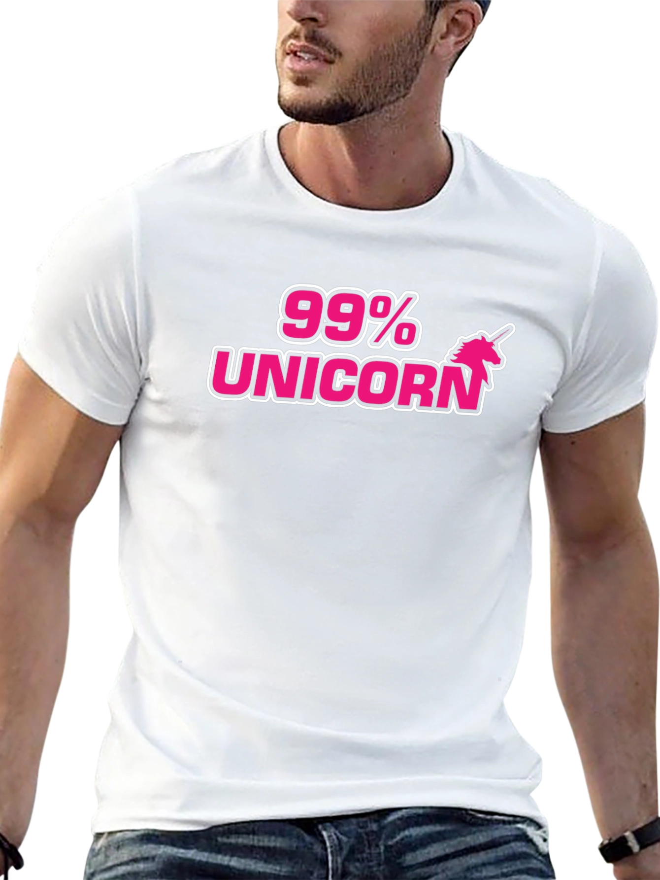Black 99% Unicorn T-Shirt - Quirky Graphic Tee view 13