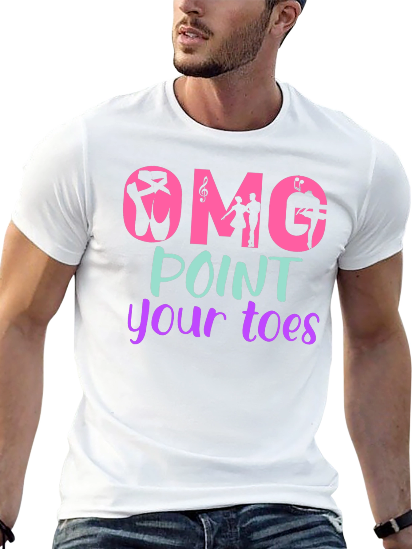 Black OMG Point Your Toes T-Shirt view 13