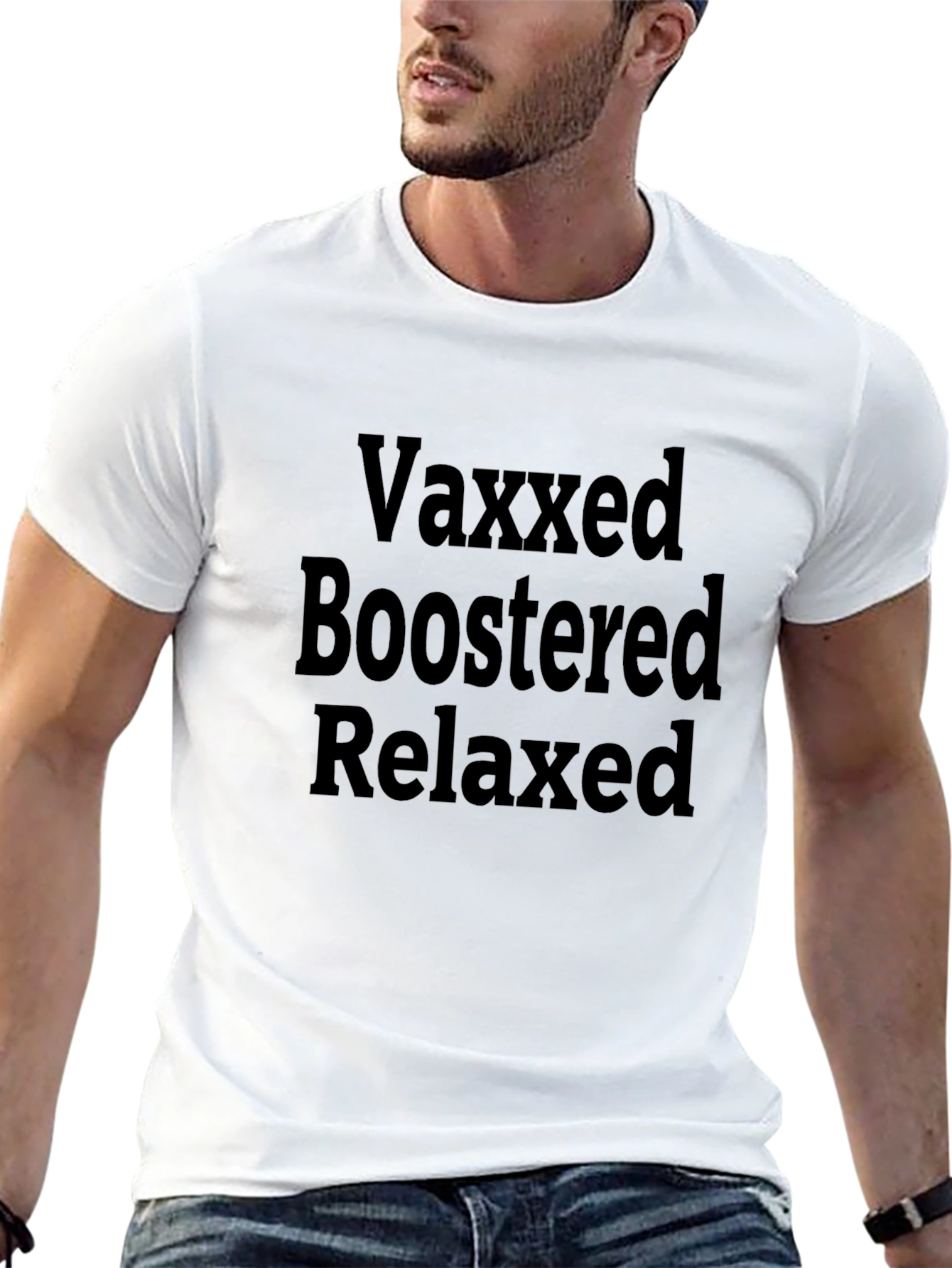 Black Vaxxed, Boosted, Relaxed Black T-Shirt view 13