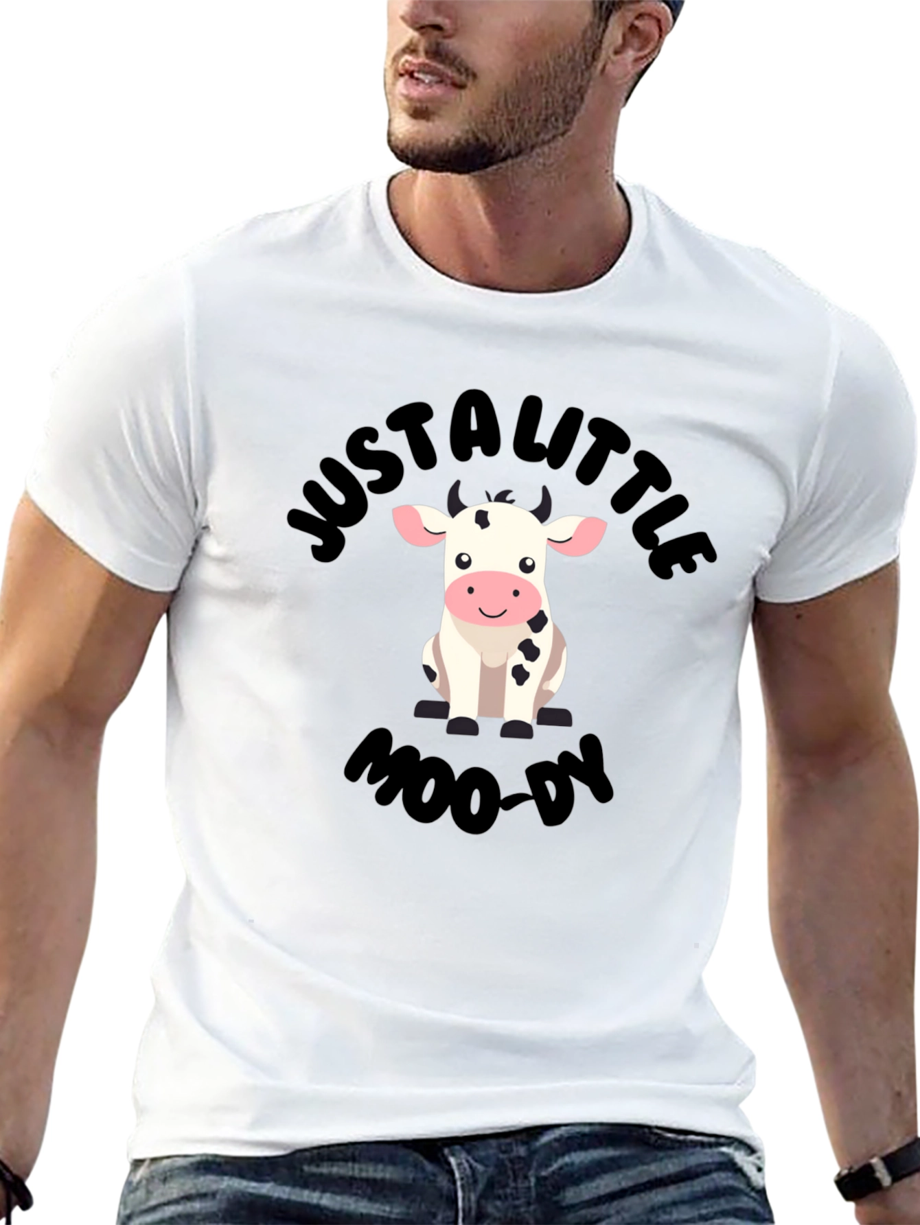 Black Just a Little Moo-dy Graphic T-Shirt view 13