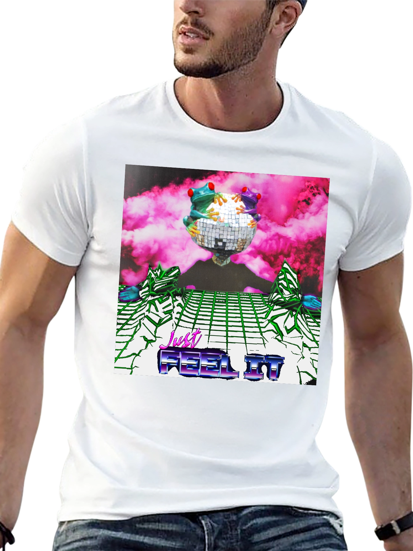 Black Retro Frogs Disco Ball Graphic Tee view 13