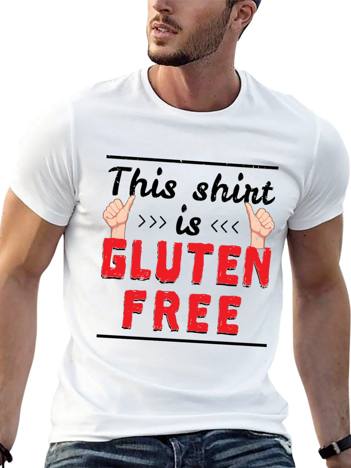 Black Gluten Free Funny T-Shirt, Novelty Tee for Foodies view 13