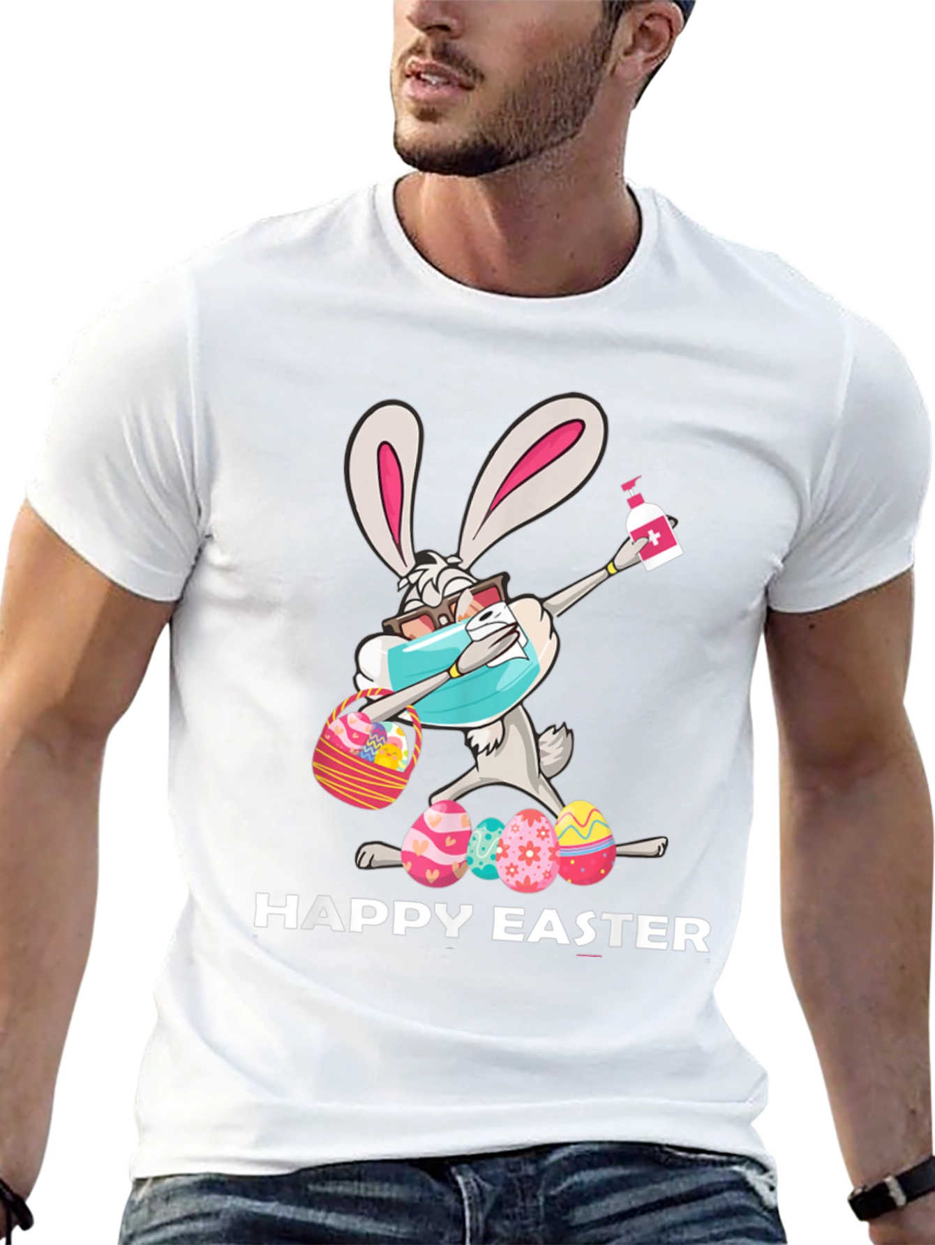 Black Happy Easter Bunny T-Shirt - Quarantine Edition view 13
