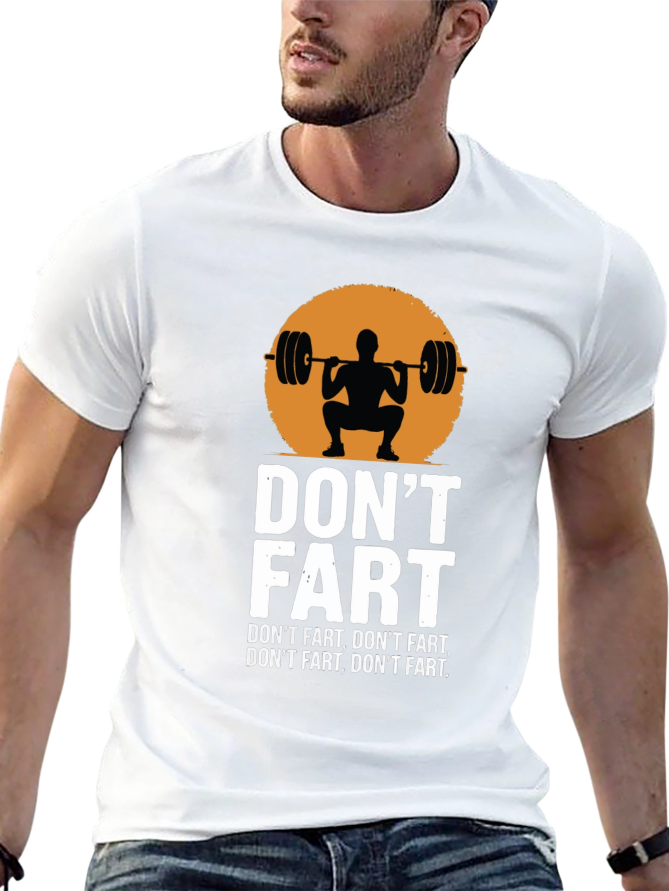 Black Don't Fart Squat Graphic Tee - Funny Workout Shirt view 13