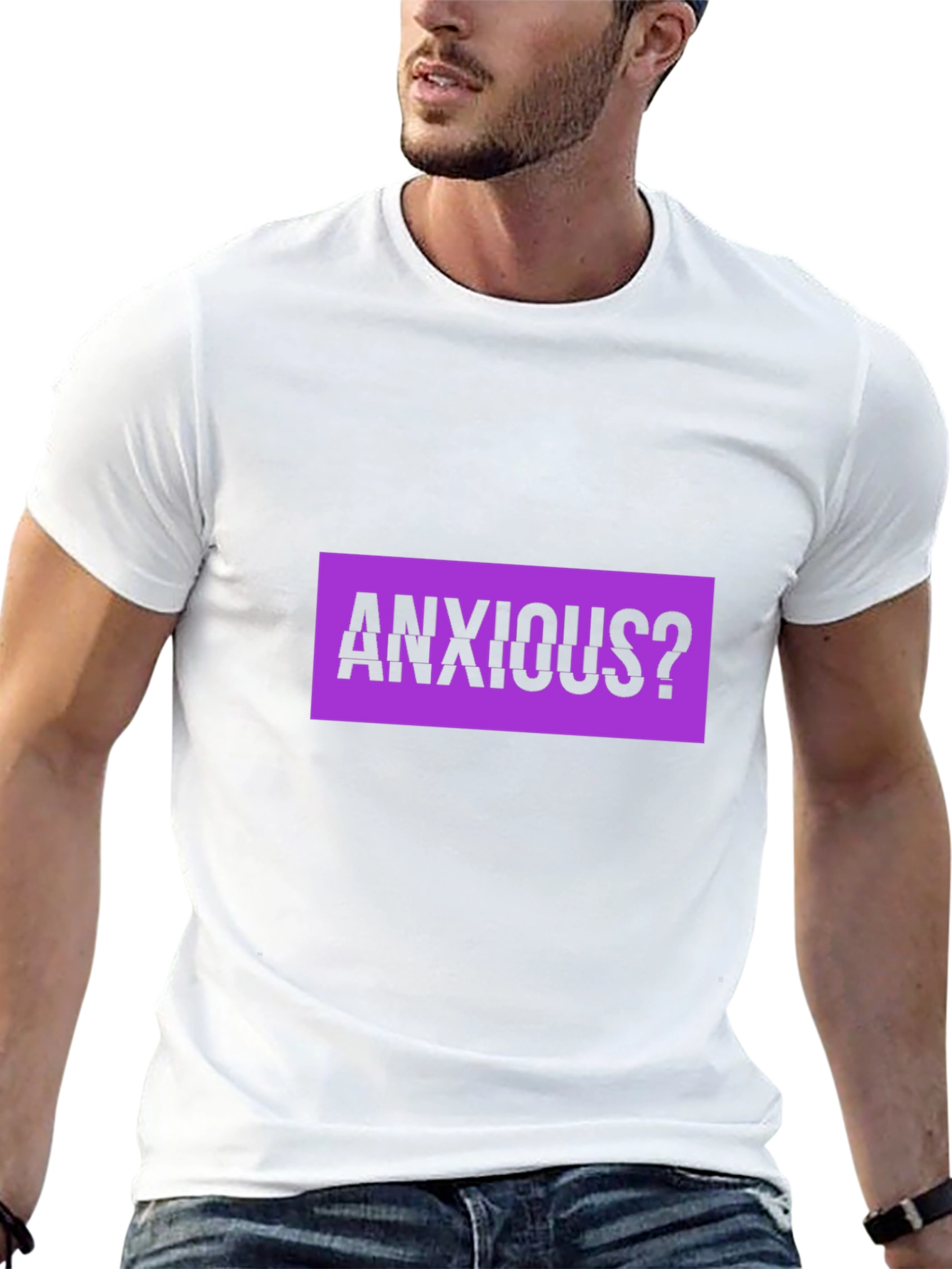 Black Anxious? Graphic Tee - Black Cotton T-Shirt view 13