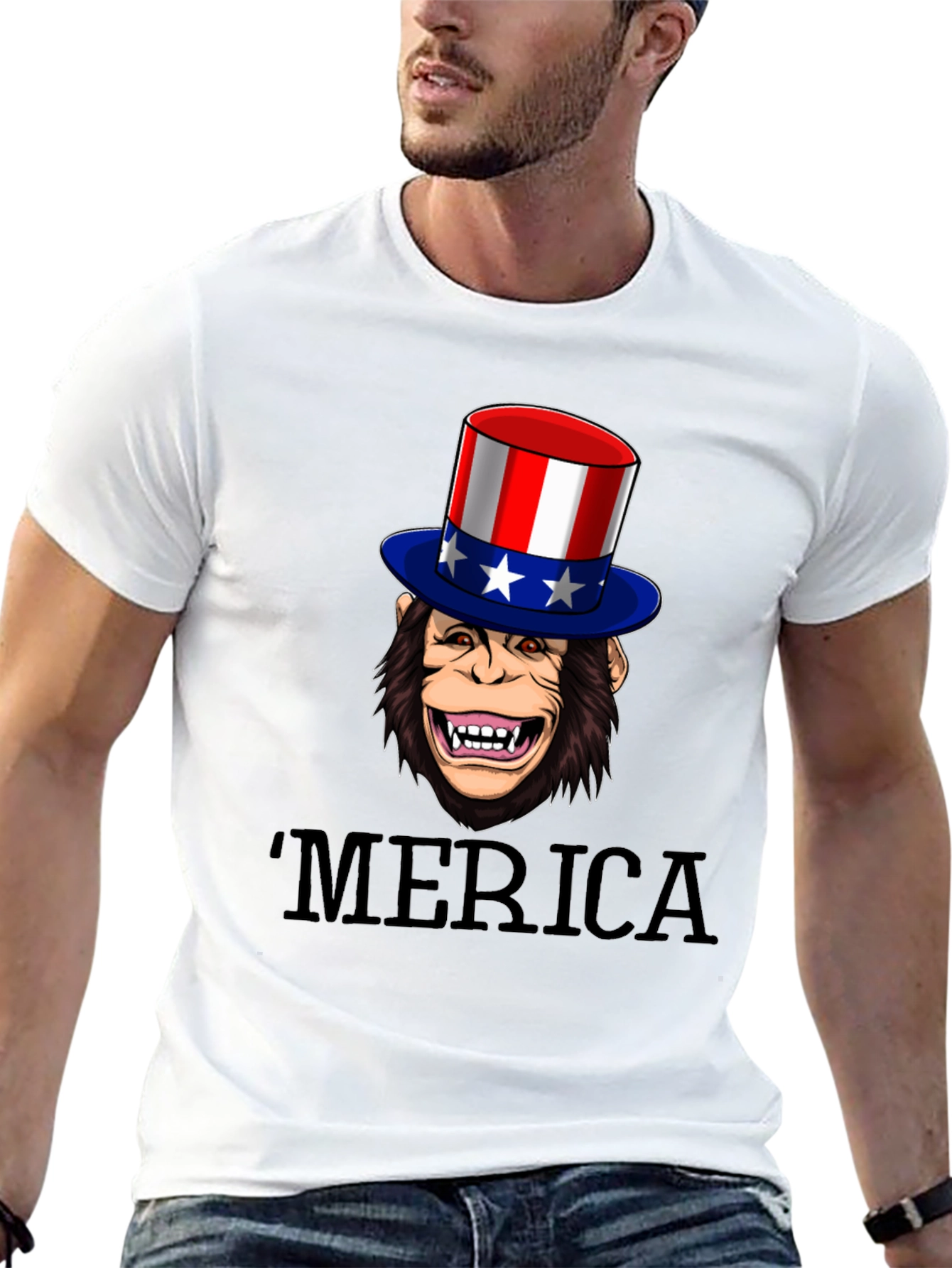 Black Patriotic Monkey T-Shirt view 13