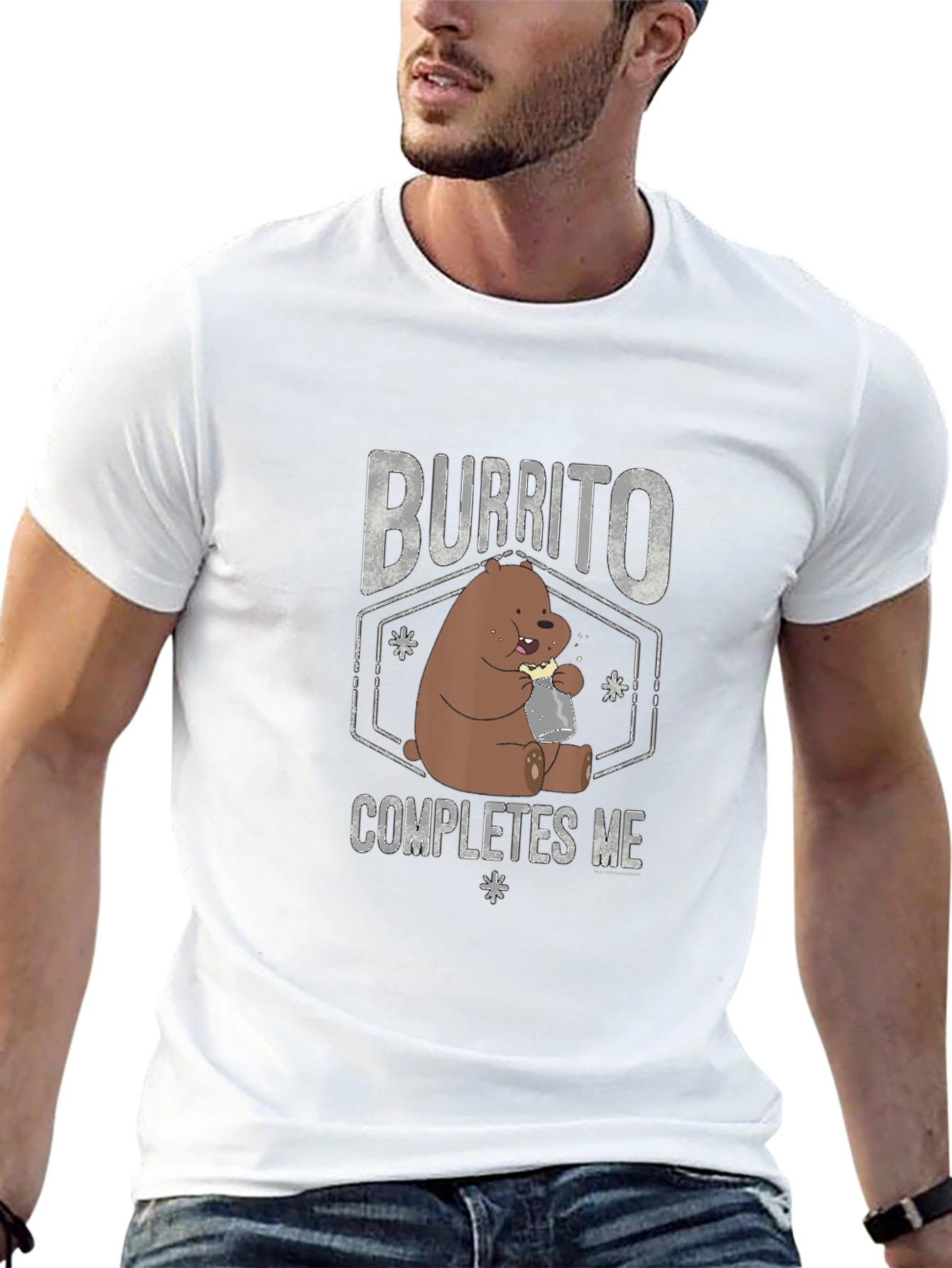 Black Burrito Completes Me T-Shirt Funny Bear Tee view 13