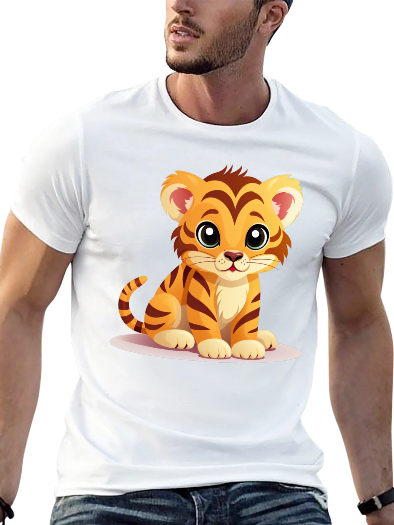 Black Cute Tiger Cub Graphic T-Shirt view 13