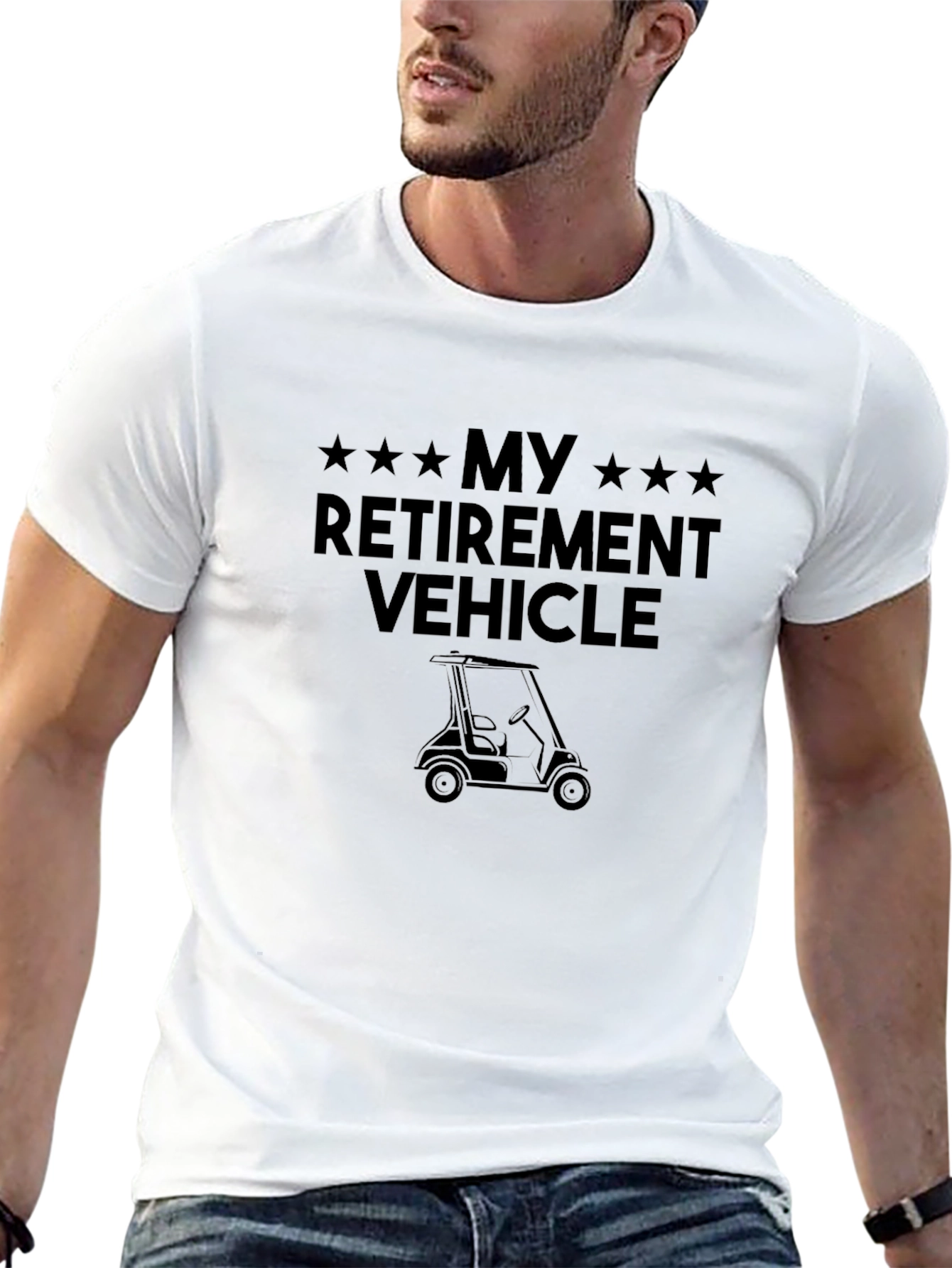 Black My Retirement Vehicle Golf Cart T-Shirt view 13