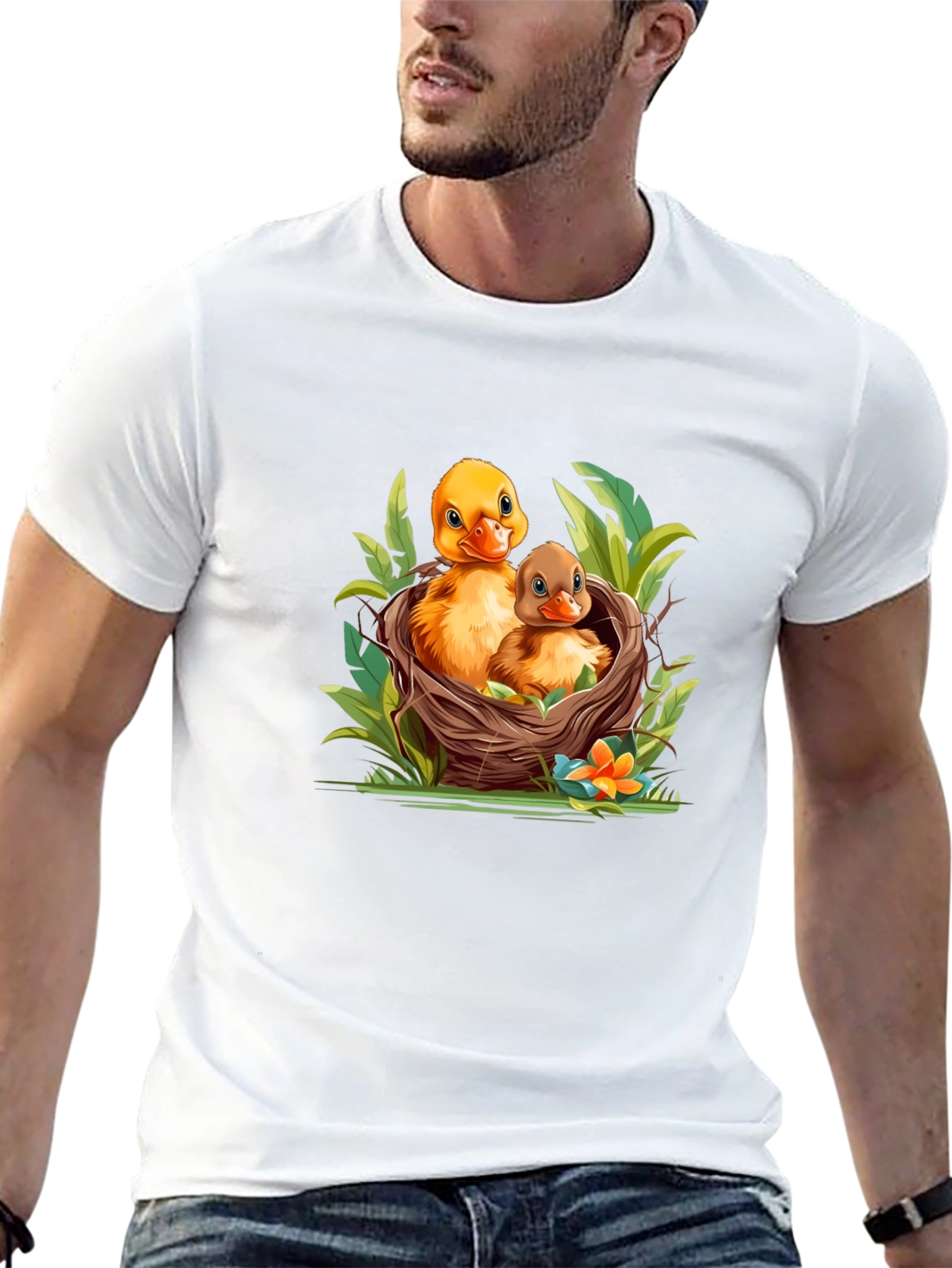 Black Ducklings in Nest Graphic T-Shirt view 13