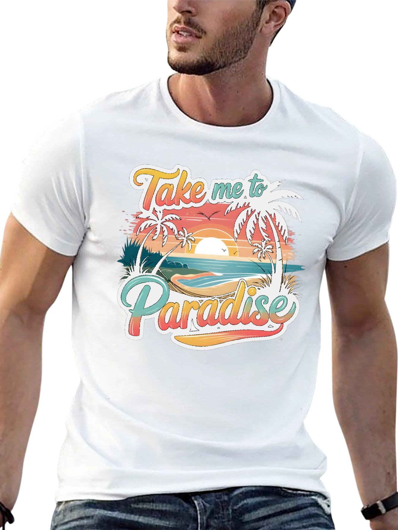 Black Take Me to Paradise Graphic Tee view 13