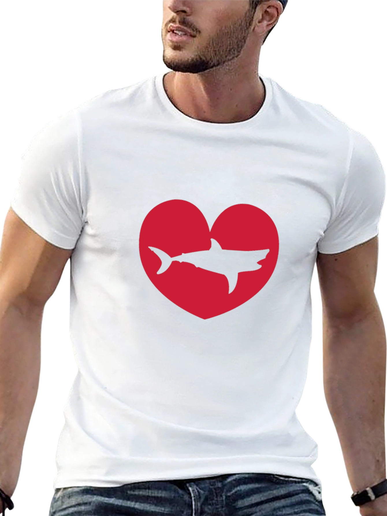 Black Shark Heart Black T-Shirt view 13