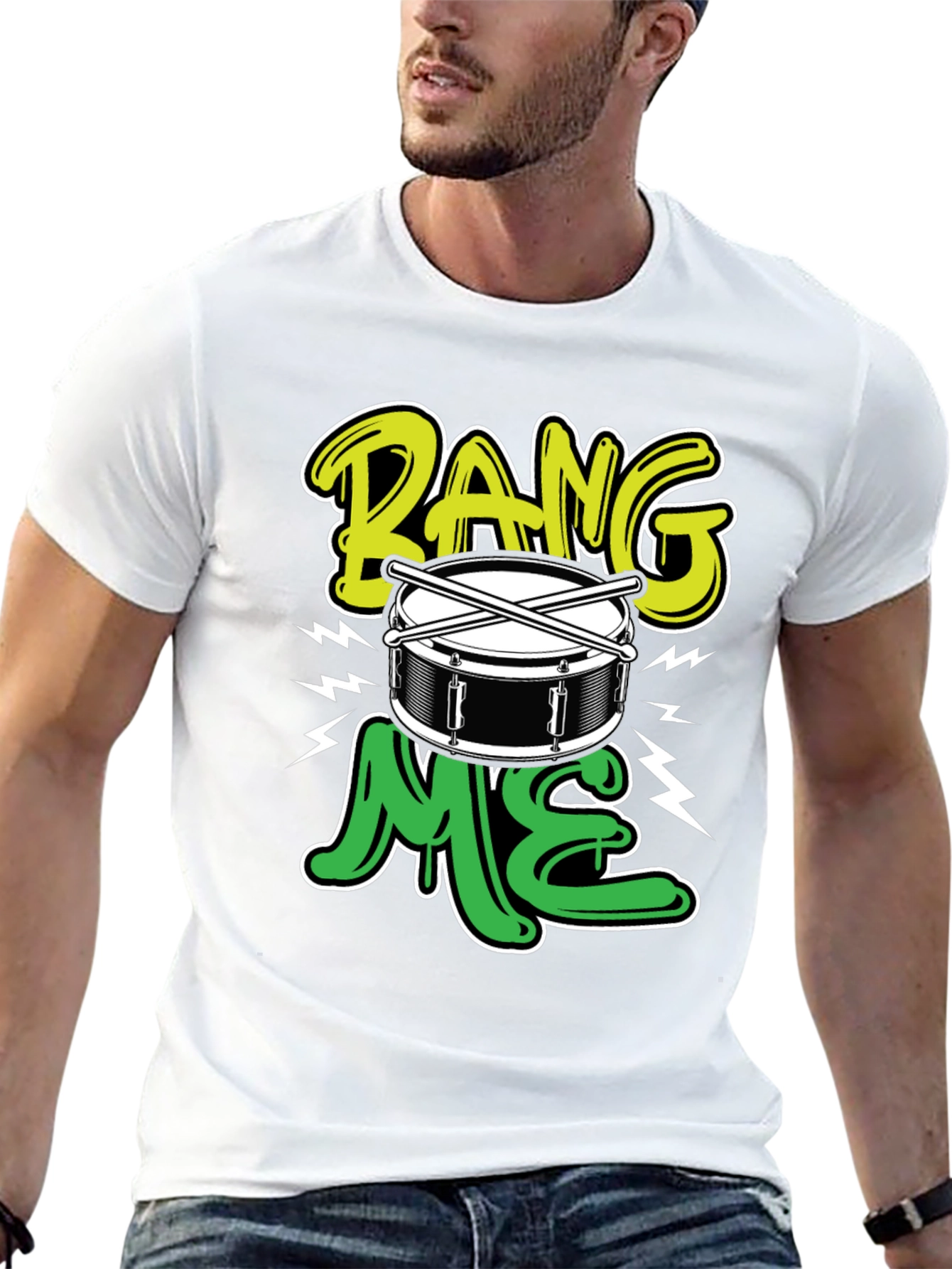 Black Bang Me Drummer T-Shirt view 13