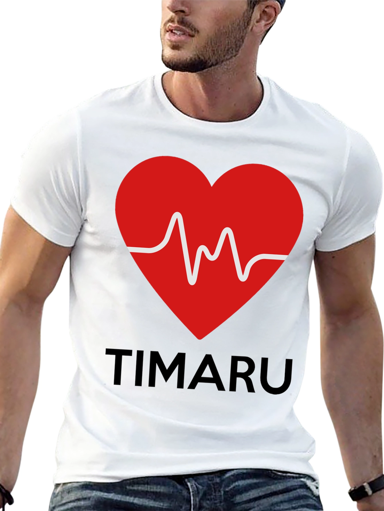 Black Timaru Heartbeat Graphic T-Shirt - Black view 13