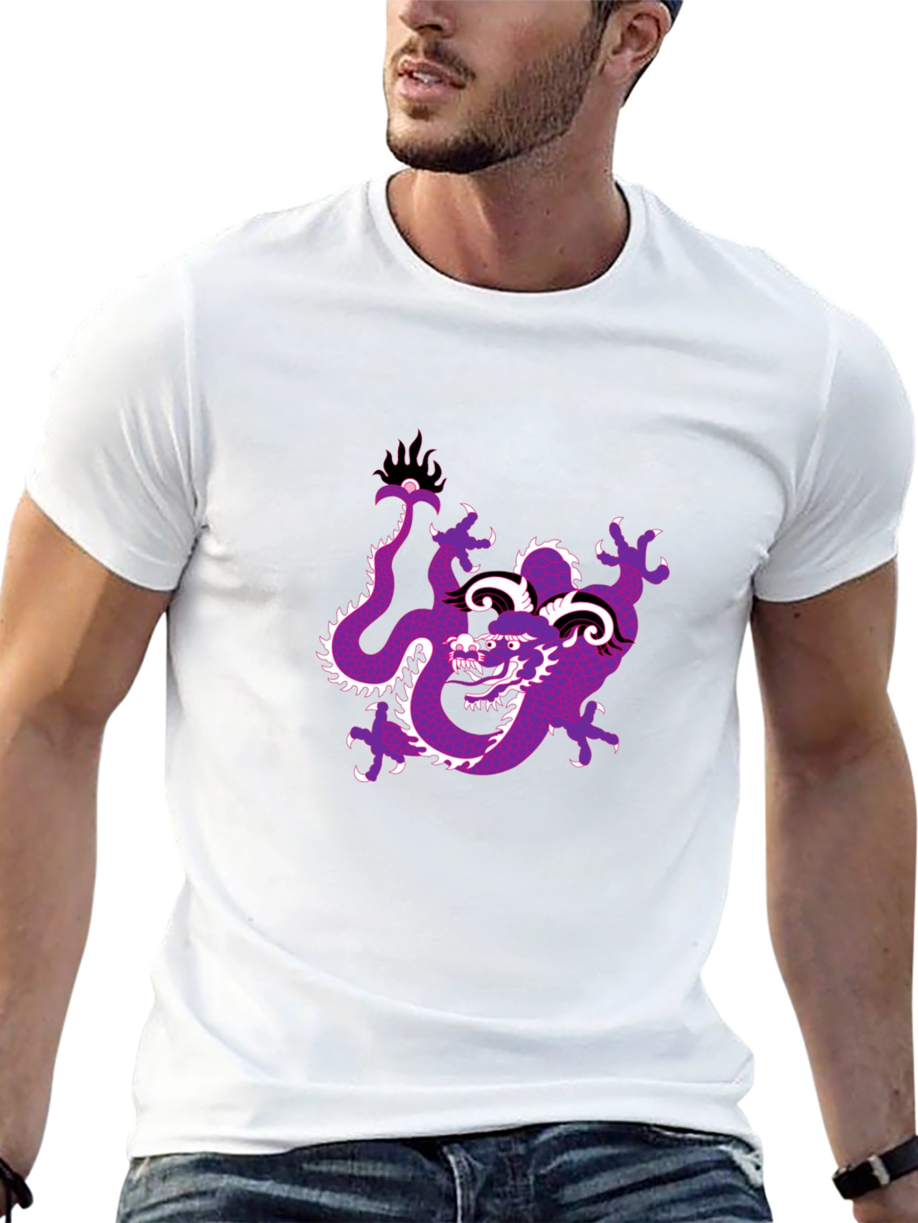 Black Dragon Graphic Tee - Black Cotton Blend view 13