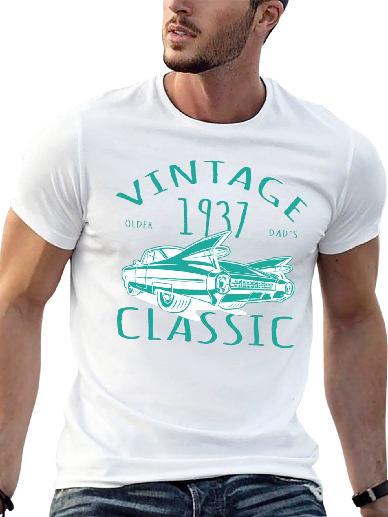 Black Vintage 1937 Classic Car T-Shirt view 13