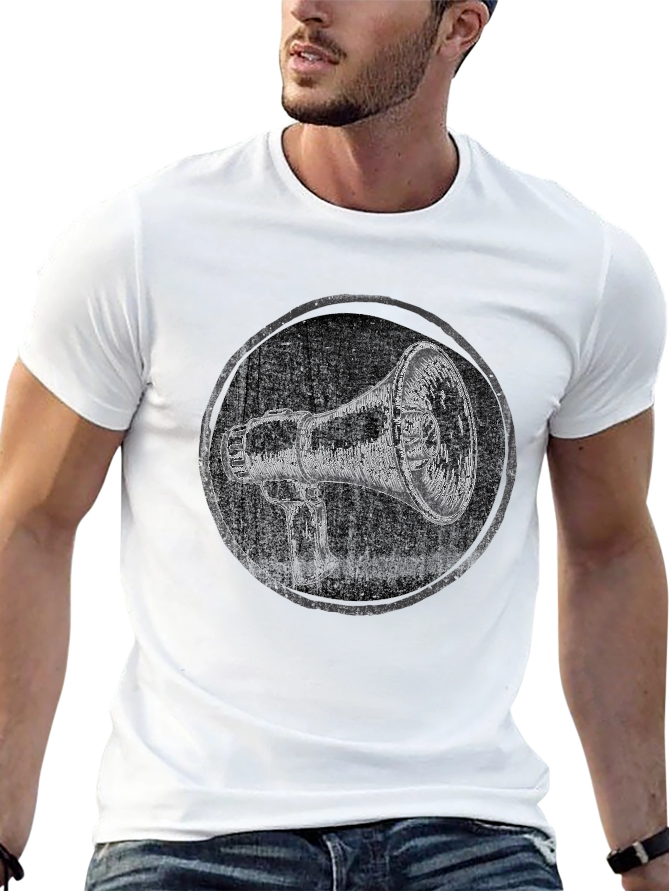 Black Megaphone Graphic Tee - Express Yourself! view 13